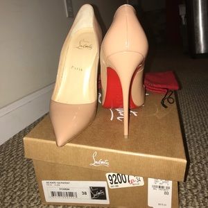 Christian Louboutin So Kate Nude Patent Leather